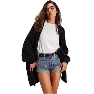 Free people Nightingale black oversized cardigan